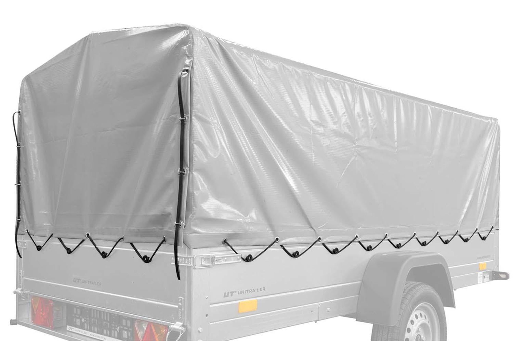 UNITRAILER Anhängerplane 264x125 cm Grau Hochplane 80 cm