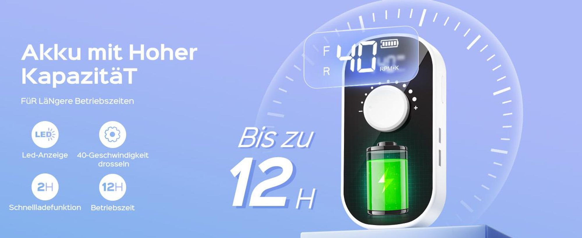 Elektrische Nagelfräser, 40000 U/Min, Professionelle Nagelfeilen Set, Nagelpflegegerät, Kabellos Nagelschleifer mit LCD-Display, für Zuhause und Salon