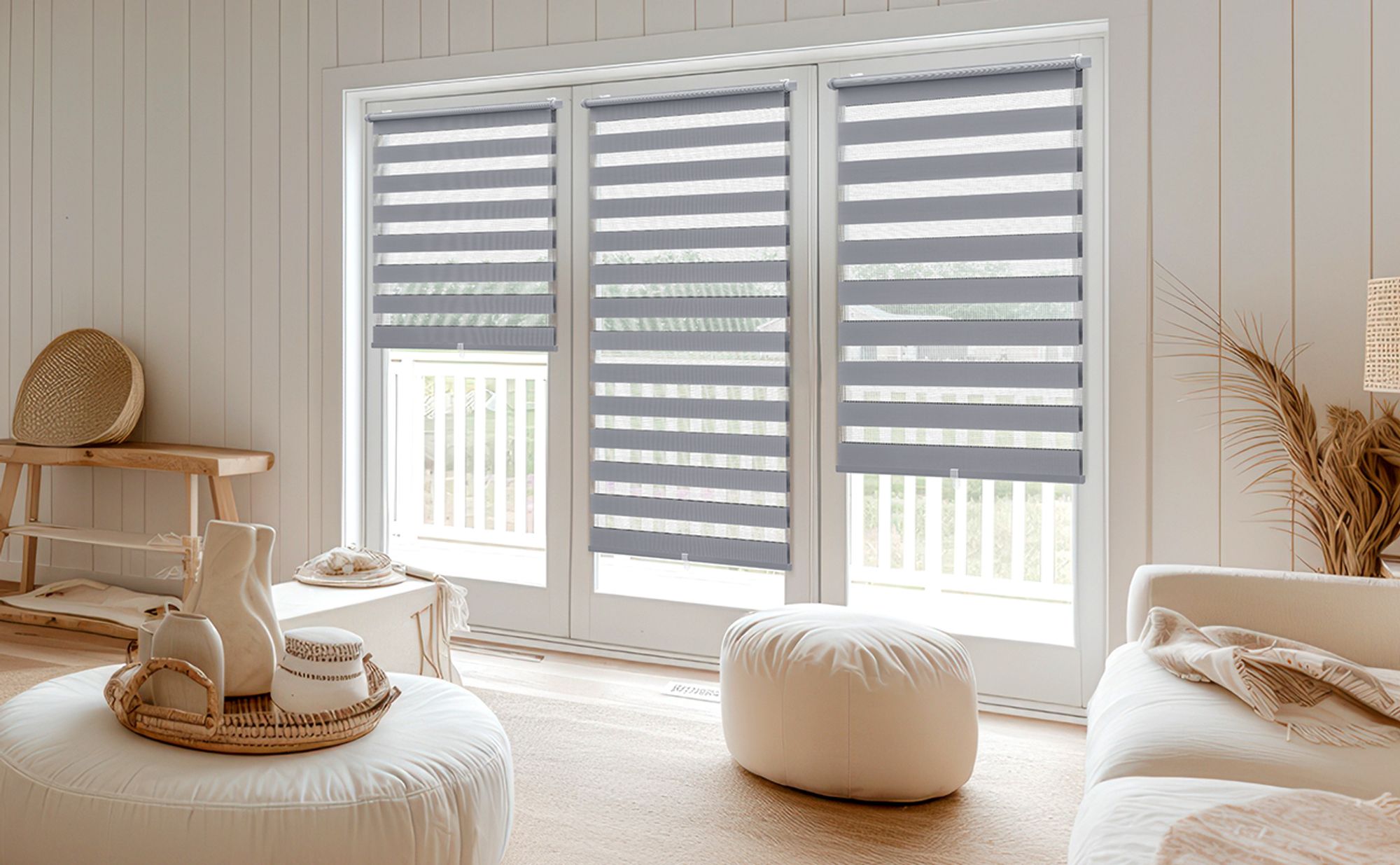 Doppelrollo schnurlos Duo Rollo Klemmfix Rollos für Fenster ohne Bohren & zum Bohren Faltrollo 105x130cm Dunkelgrau