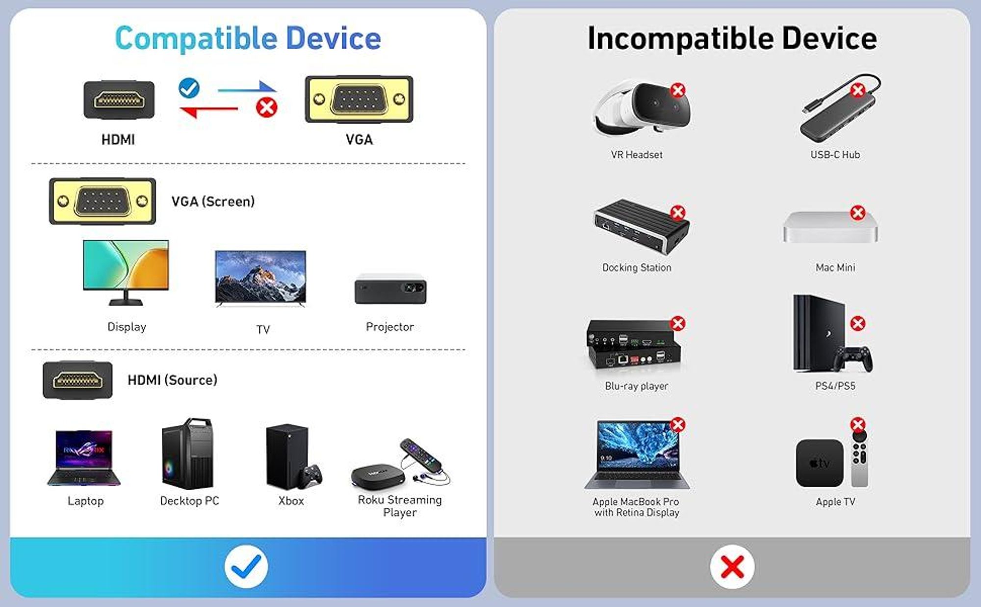 BENFEI Kabeladapter HDMI auf VGA Kabel 1.8m Unidirektional Adapter