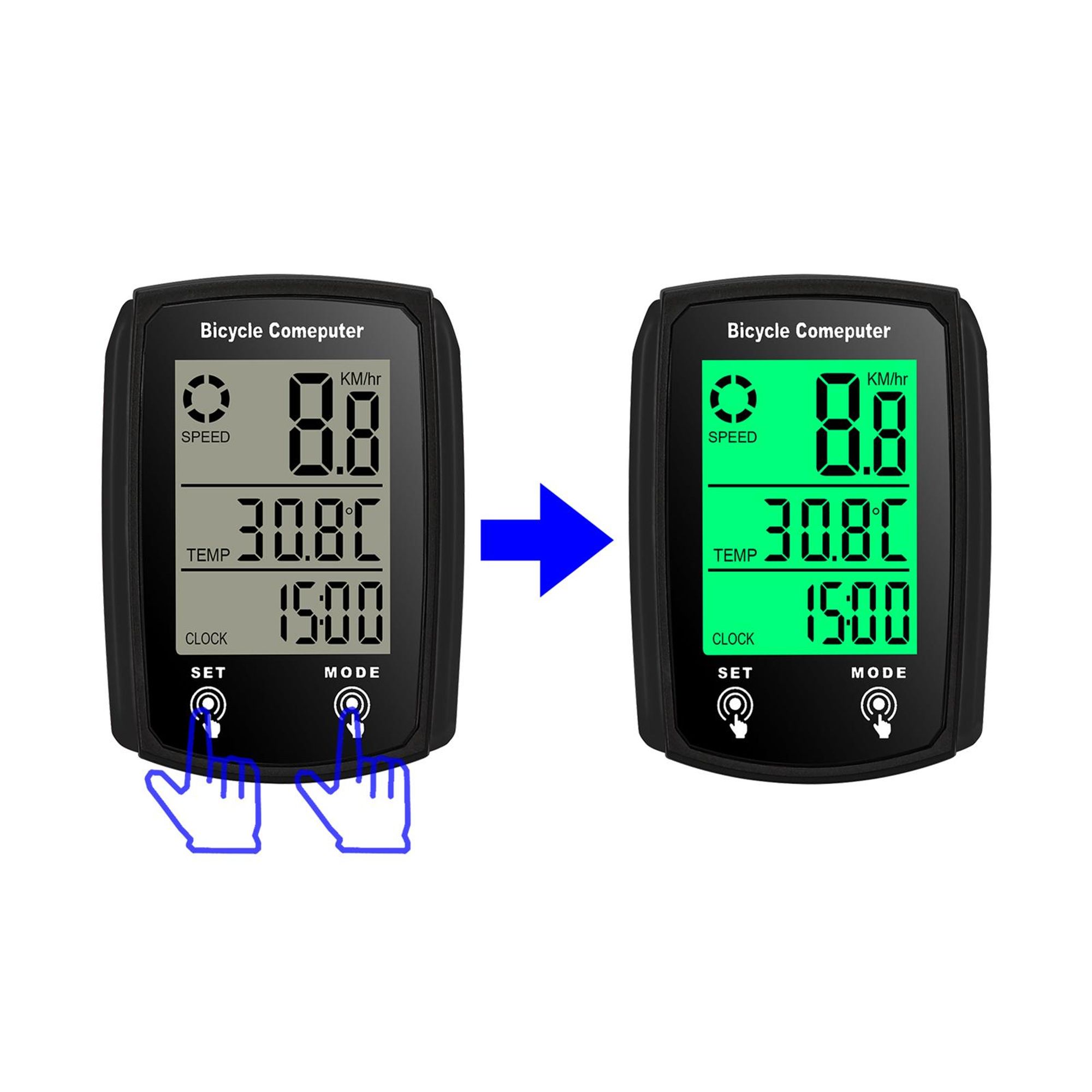 Kabelgebundener Fahrradcomputer 19 Funktionen Touch Bike Tachometer Kilometerzaehler Wasserdichter Fahrradcomputer mit Hintergrundbeleuchtung