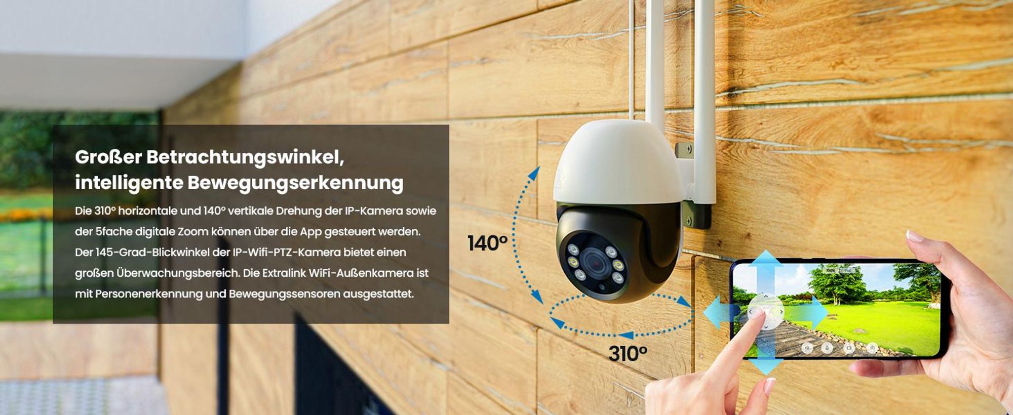 Extralink Perun PTZ WLAN Überwachungskamera Außen Nachtsicht