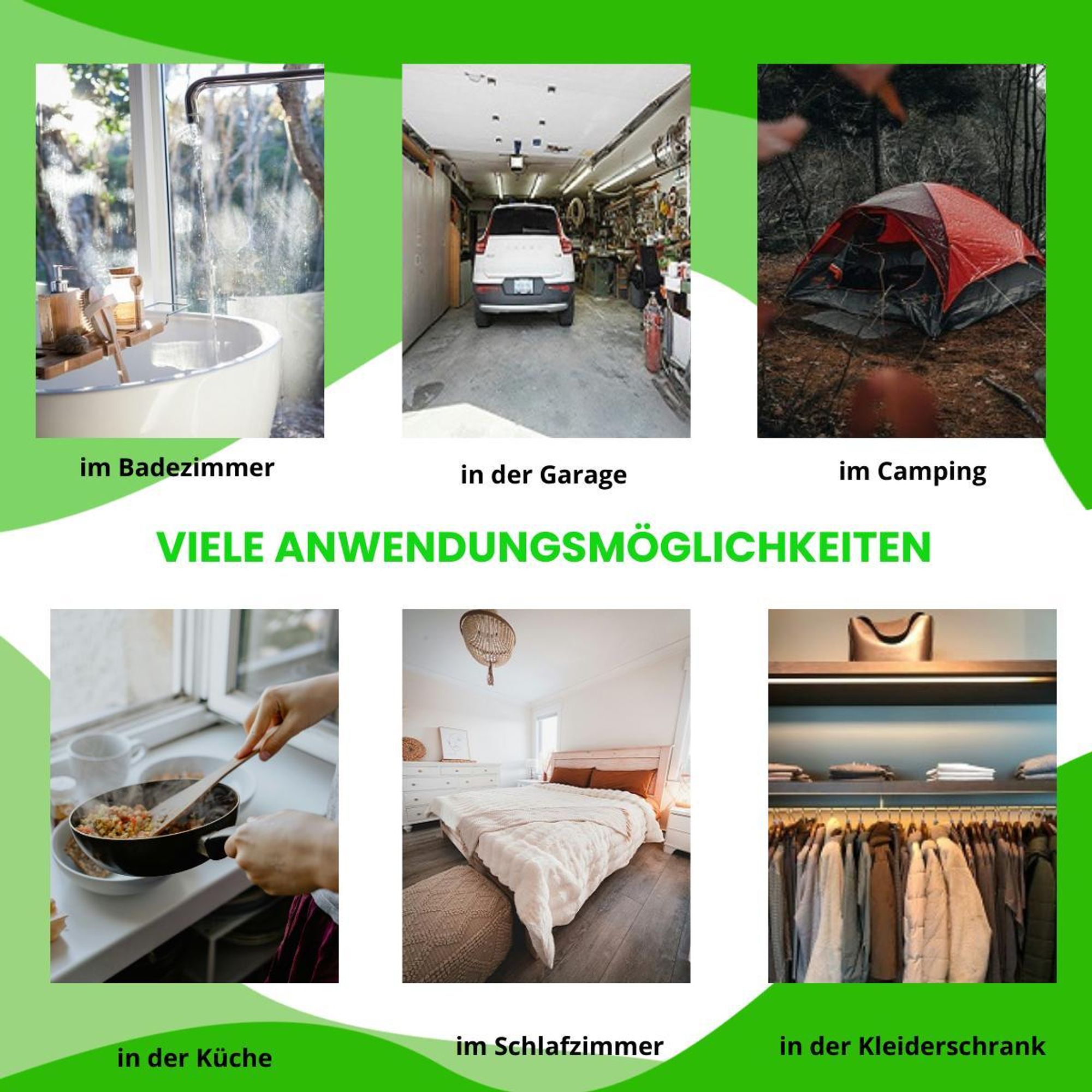 12x Luftentfeuchter, Raumentfeuchter für Küche, Bad, Auto, Wohnzimmer ohne Strom, Feuchtigkeitsabsorber, Entfeuchter, Waldduft