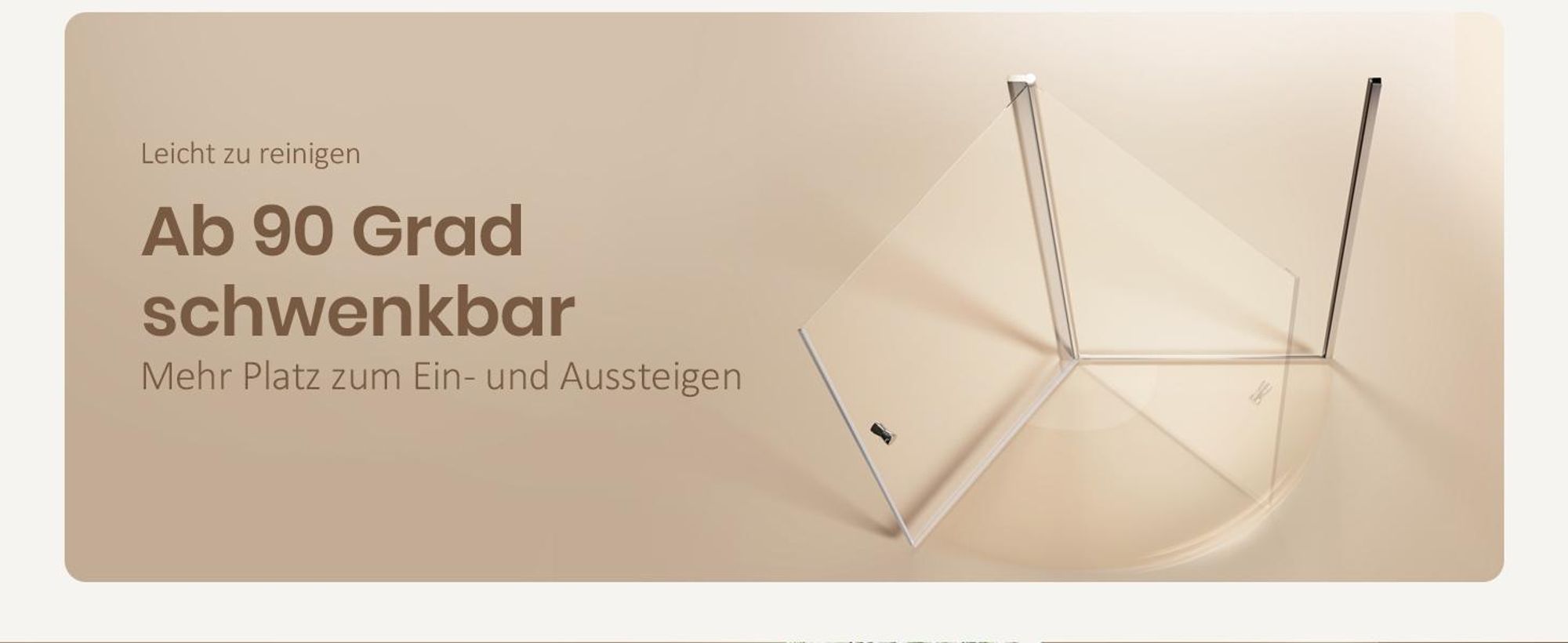 EMKE Duschkabine 90x90cm Höhe.185cm Eckdusche Drehtür mit Seitenwand, 6mm ESG Sicherheitsglas, Hebe-Senk-Funktion, Nano-Beschichtung, Chrom-Optik