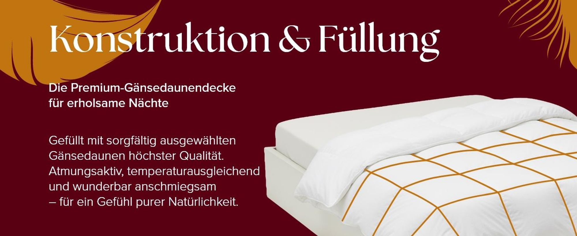 maxiga Sommer Daunendecke 200x200cm Premium 80% Gänsedaune Füllgewicht: 1600 Gramm, Sommerdecke Federbett 100% Baumwolle & Nature Hypoallergen