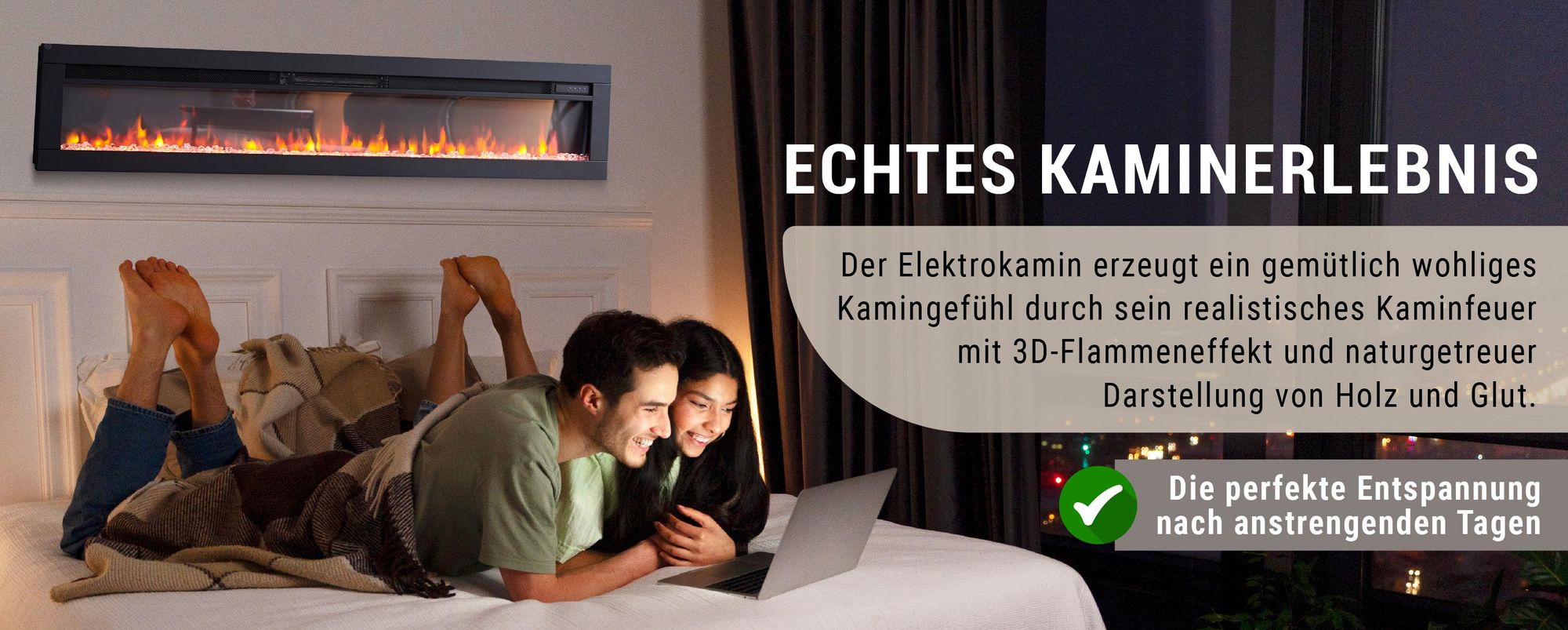 Elektrokamin Einbaukamin BALDERIA Agnes 60 – Heizung bis 1800 W, schwarz