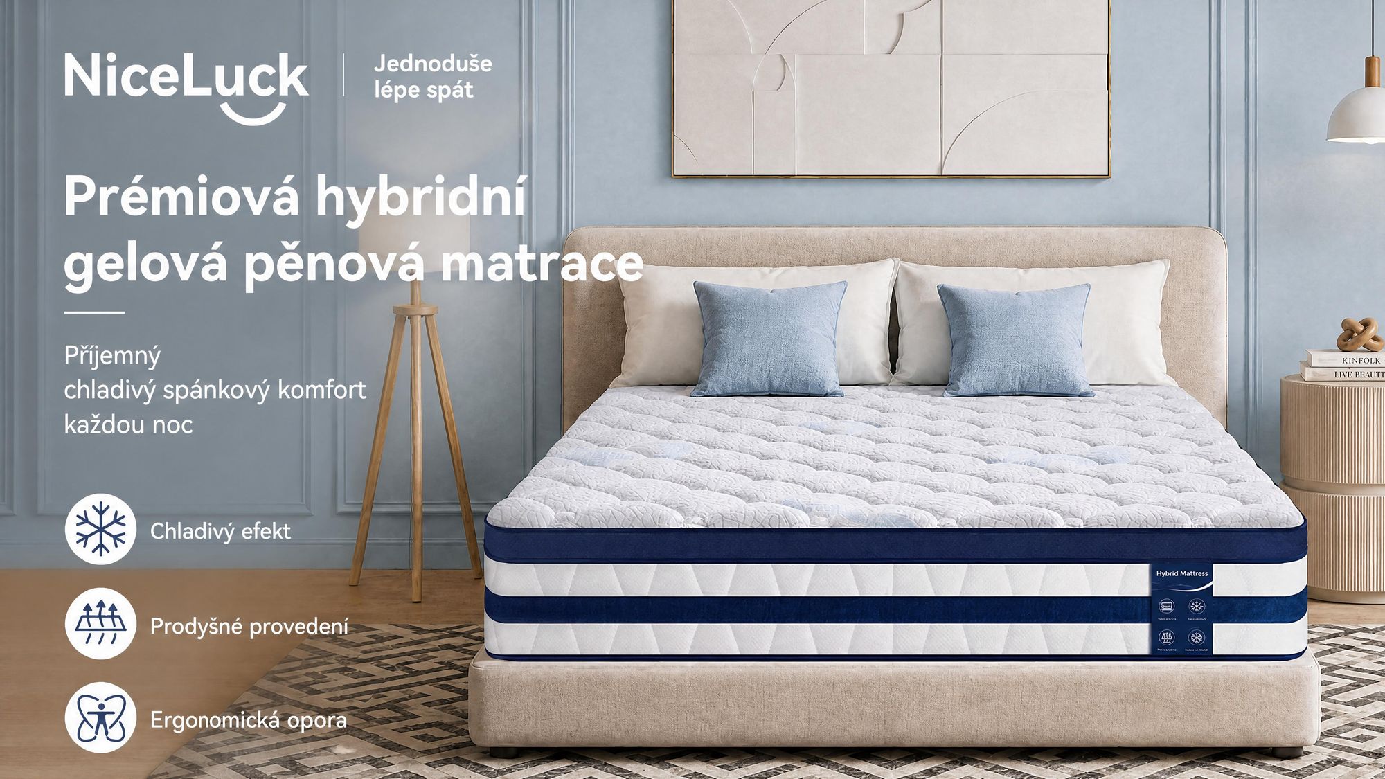 Matrace 90x200, 26 cm s integrovaným topperem, 7zónová kapsičková pružinová matrace H3/H4 – prémiový potah 420 g/m²