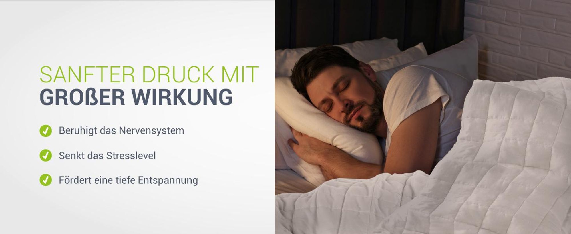 Juskys Gewichtsdecke 135x200 – weiß, schwere Therapiedecke gegen Unruhe – 7 kg