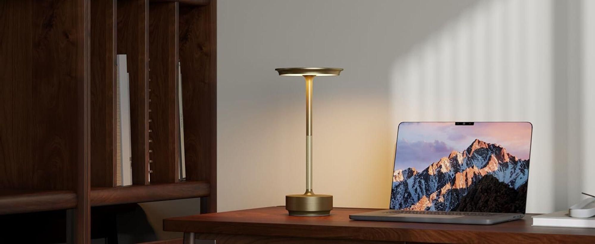 6er Set Kabellose Dimmbare LED Akku Tischleuchten, Touch Tischlampen, 3 Lichtfarben, Nachttischlampen für Wohnzimmer Schlafzimmer, Gold