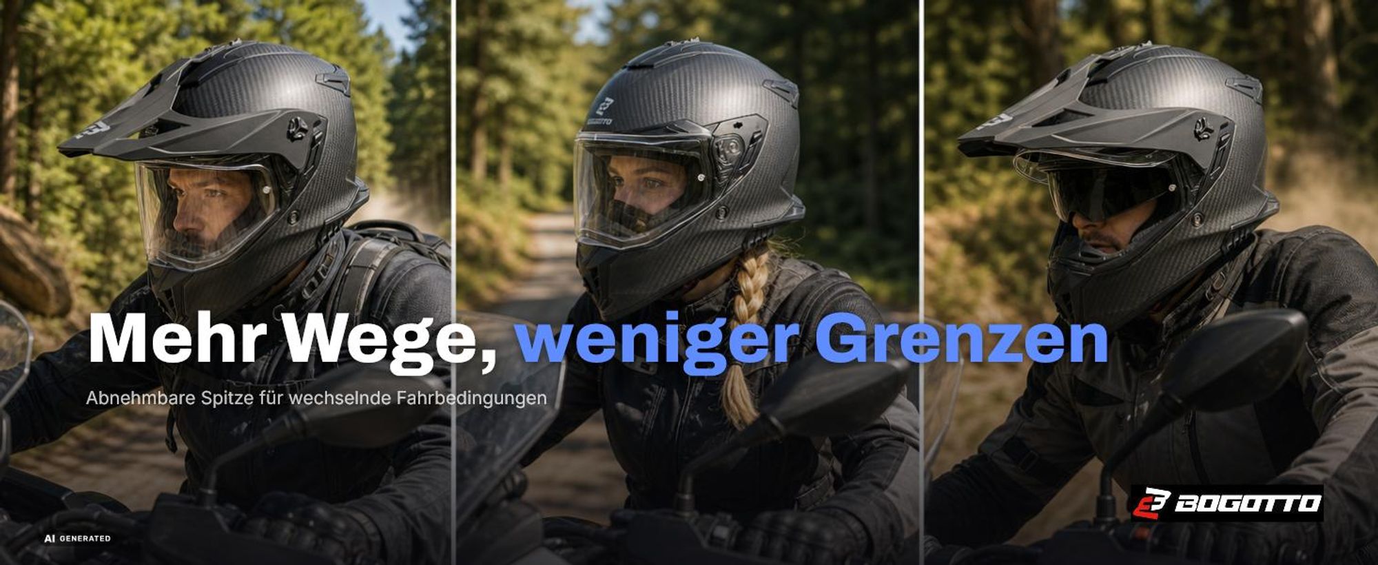 Bogotto FG-601 Carbon 6K Enduro-Helm, schwarz matt, L (59/60)