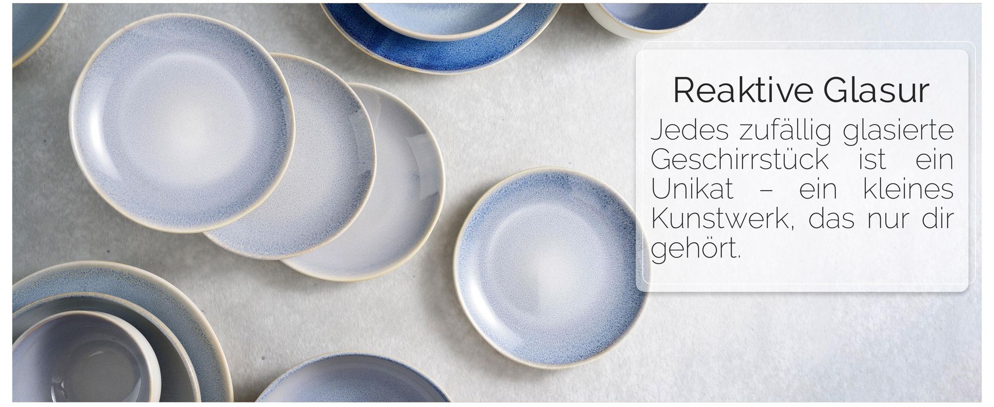 Geschirrset 16tlg, Kombiservice Porzellan, Tafelservice mit Essteller, Suppenteller, Müslischüssel 4 personen, Reaktive-Glasur, Mikrowellenherd