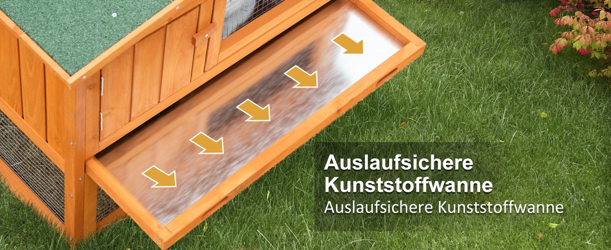 PawHut Kleintierstall Tannenholz Kleintierhaus Kleintierkäfig Asphaltdach Orange