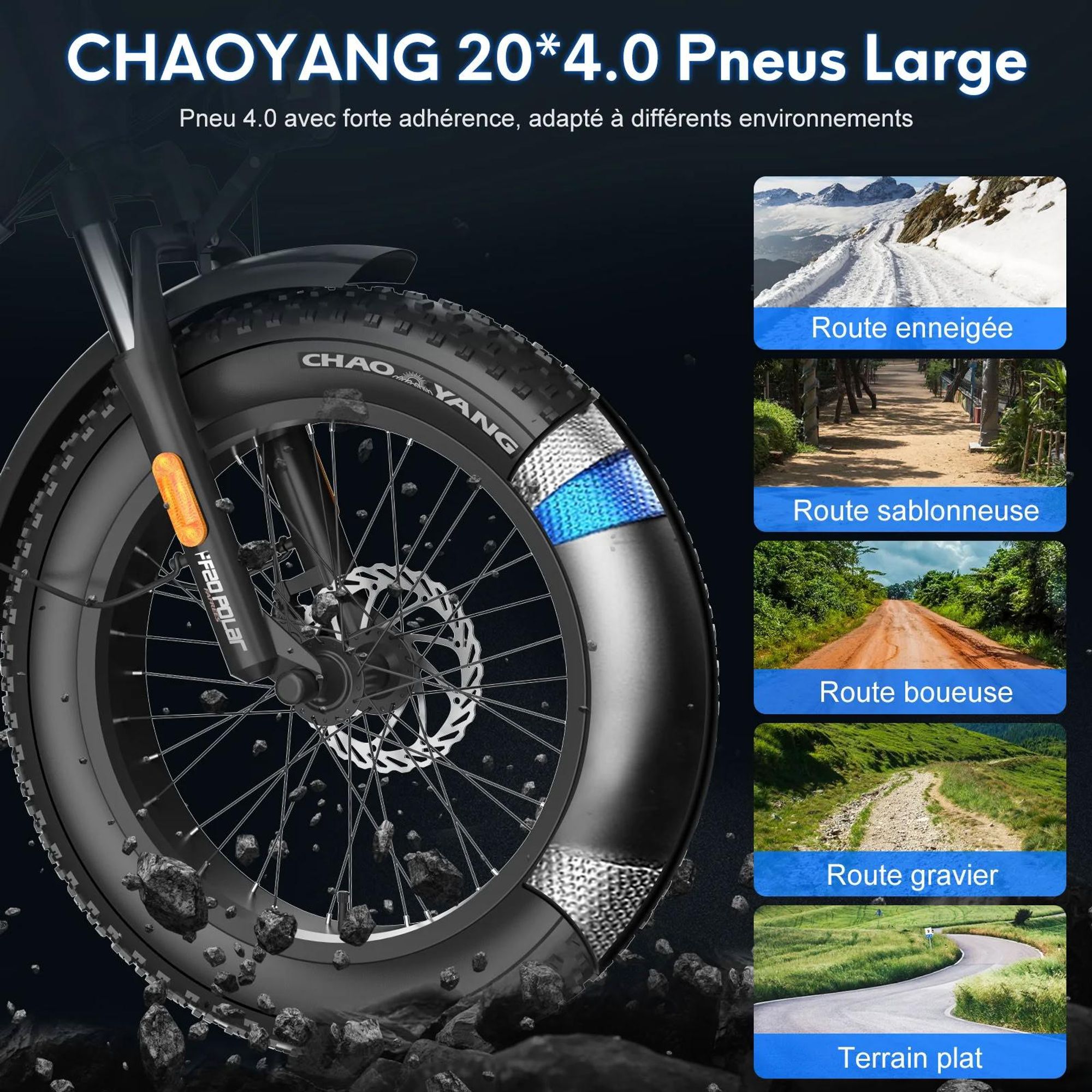Vélo Électrique FAFREES FF20 Polar - Batterie 48V24Ah Pneus De 20 Pouces Frein à Disque Mécanique - Bleu