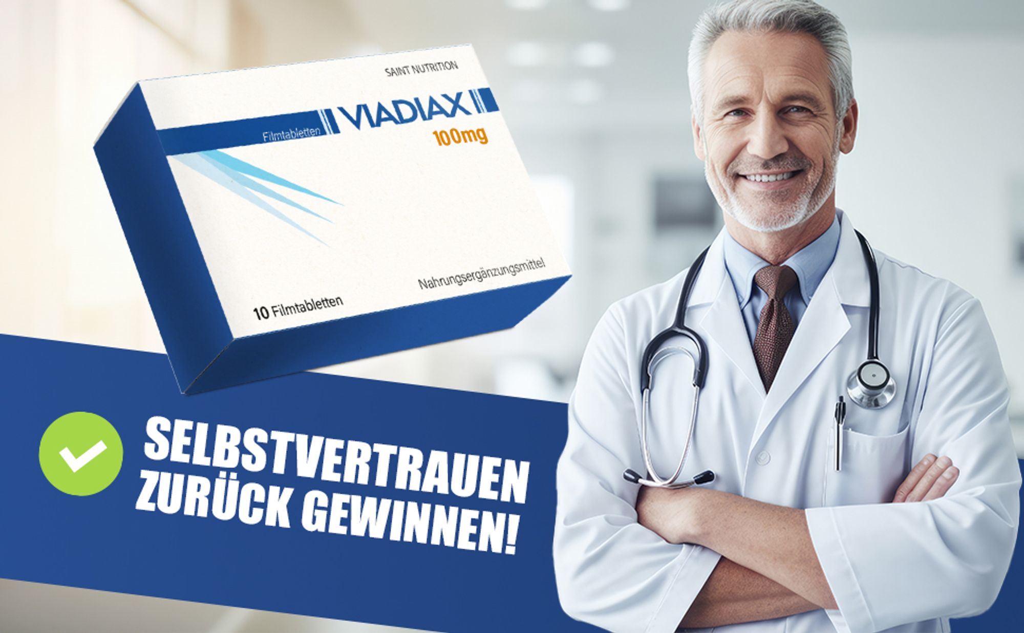 Saint Nutrition® Viadiax – Potеnzmittel rezеptfrei – längerer Sеx – Verzögerung der Ejakulation – Erеktionsmittel - Mann - mehr Potenz - 100mg