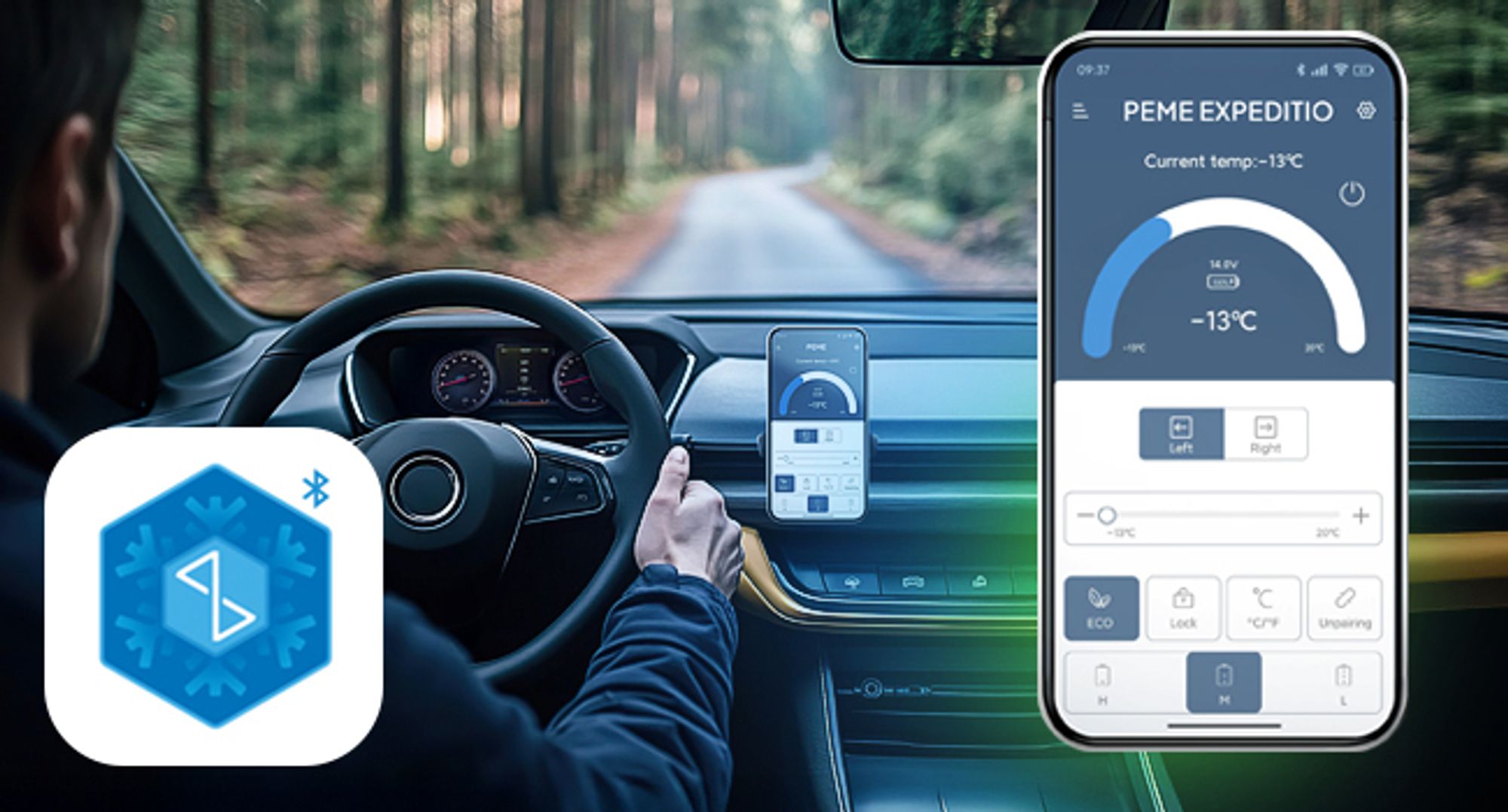 PEME Quest 30 Kompressor Kühlbox 27 L - Sand Storm Autokühlschrank Elektrische Gefrierbox LKW Wohnmobil Auto Camping Reise Kühlschrank App Tragbar -20