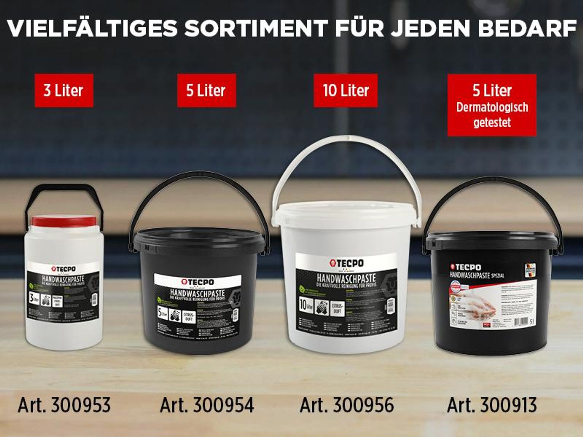 TECPO Handwaschpaste HQ+ 5 Liter Handreiniger Hautpflege Reinigungspaste Seife gegen starke hartnäckige Verschmutzungen