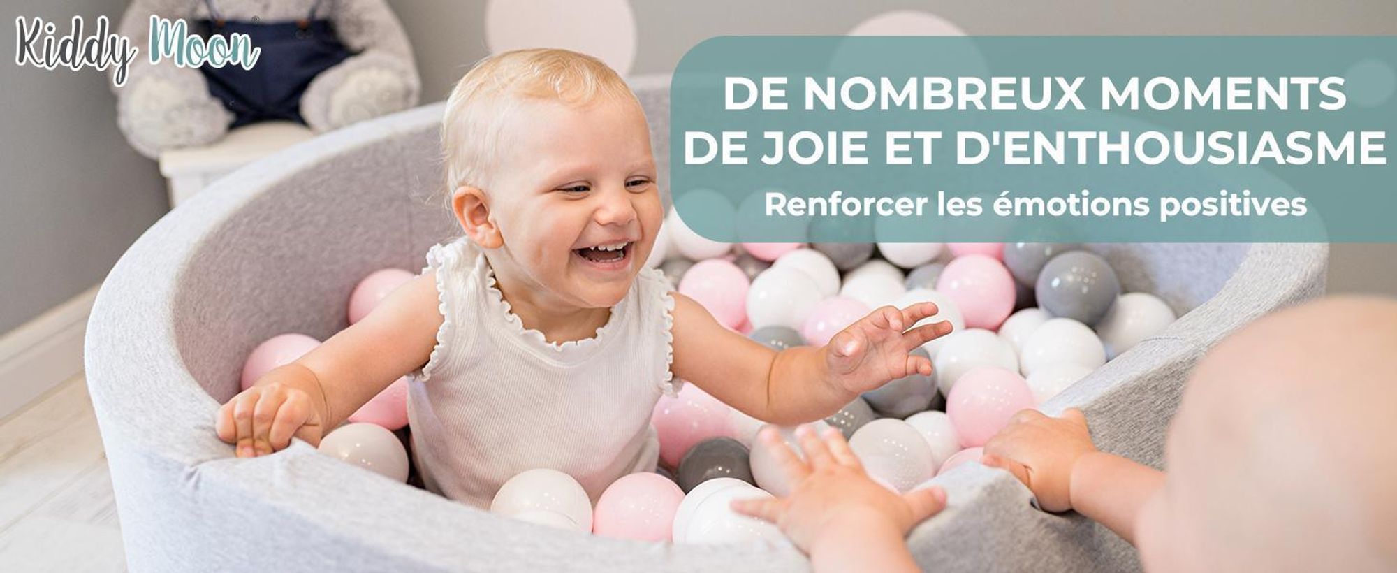 KiddyMoon Piscine À Balles pour Bébé Rond 90x30cm - 200 balles ∅ 7cm - pour Enfant- fabriqué en UE - Nettoyage Amovible - Gris clair Blanc Gris Menthe