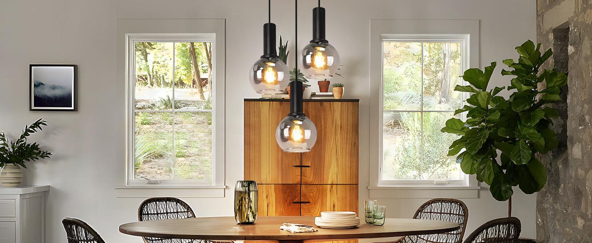 Lámpara colgante ZMH para mesa de comedor, cristal, 3 luces. Lámpara colgante para comedor, estilo retro. Lámpara ajustable en altura, ideal para dormitorio, bar o comedor