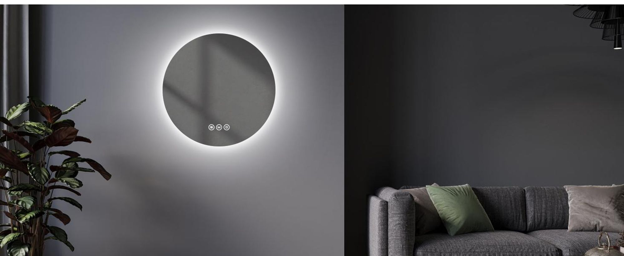 EMKE LED Badspiegel Rund 60 cm mit beschlagfrei Badezimmerspiegel 3 Lichtfarbe Badspiegel dimmbar LED Spiegel mit Touchschalter Energiesparend