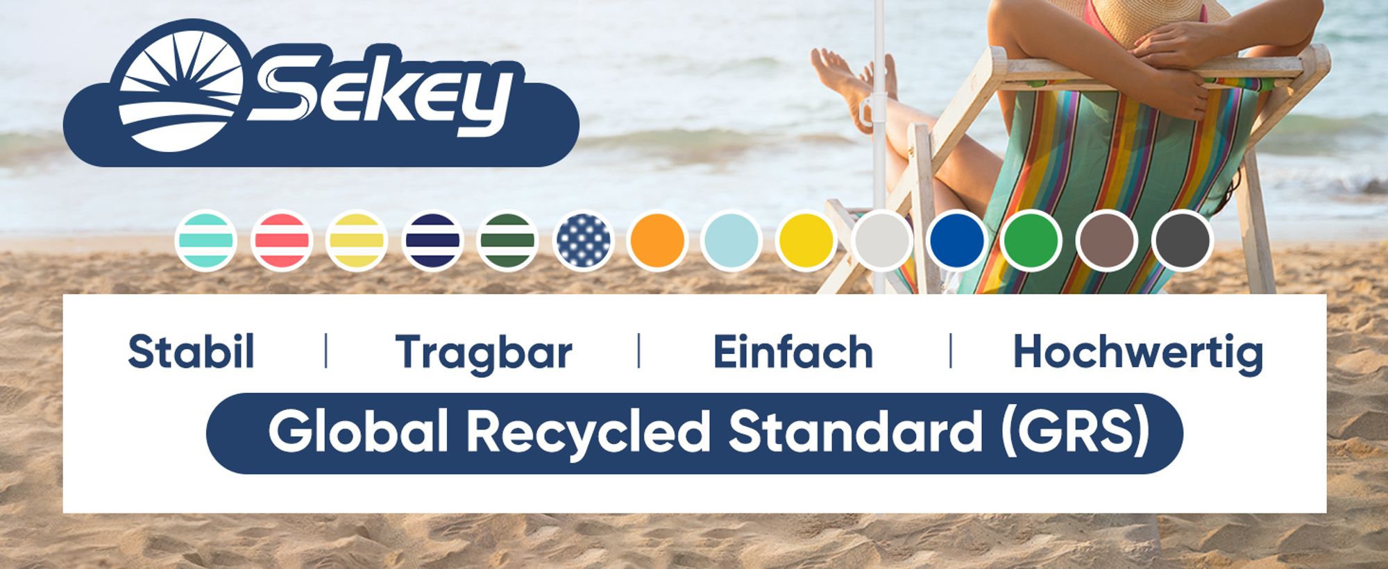 Sekey Sonnenschirm Rund Ø 160 cm Terrassen Gartenschirm Strandschirm mit kurbel & Schutzhülle Neigungswinkel und Höhe verstellbar, Dunkelgrau