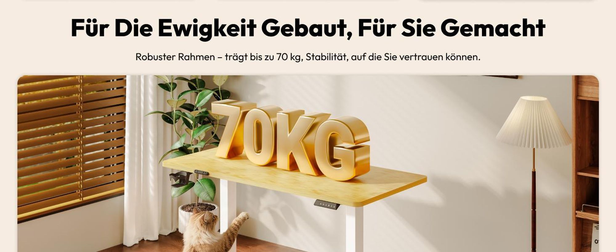 SANODESK QS1 Höhenverstellbarer Schreibtisch 160x60cm elektrisch 4 Memory-Funktion Antikollisionsschutz 70 kg Tragkraft, Haken, Kabelmanagement(Ahorn)