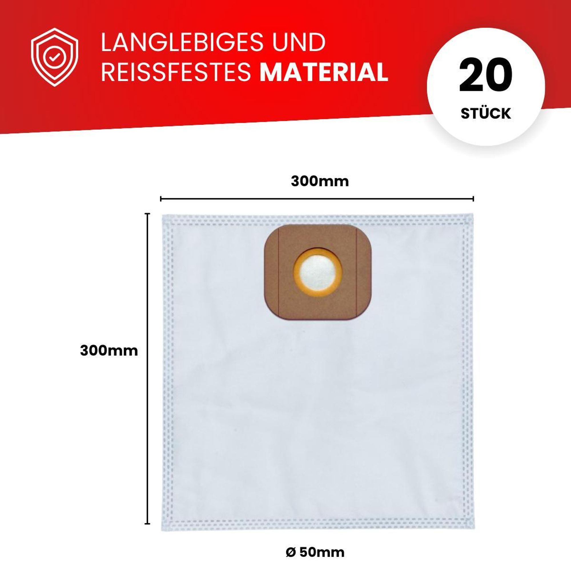 Staubsaugerbeutel für Kärcher: T 7/1 Classic, T 8/1 L, T 11/1, T11/1 Classic Adv Re!Plast, ProT 200 - Ersatz, Alternativ zu 6.904-084.0, 20 Stück