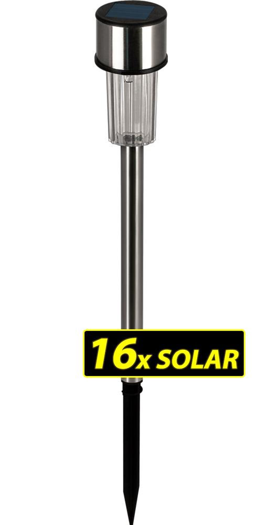 DEUBA® Solarlampe für Außen 8er Set LED Wetterfest IP44 Dämmerungssensor Erdspieß Edelstahl Weiß Solar Garten Leuchte Außenleuchte Balkon Deko