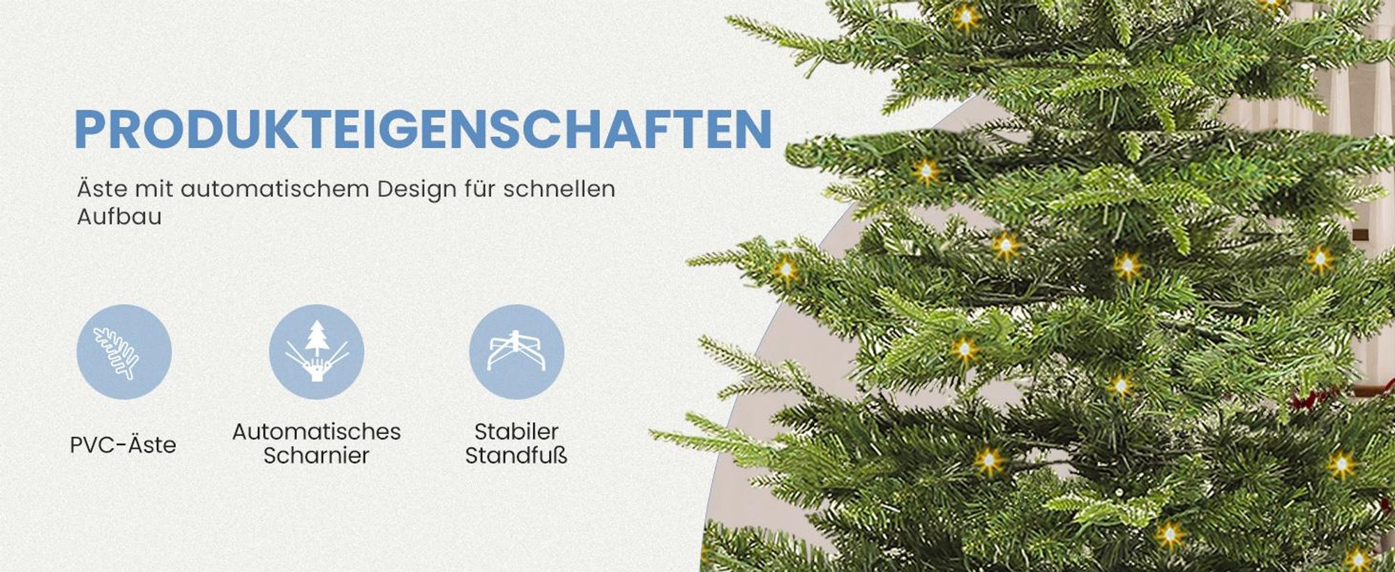 200cm Künstlicher Weihnachtsbaum, mit Schnee & 500 LED Beleuchtung, Vorgeschmückt Kristall-Dekoration, ca. 900 Spitzen, Tannenbaum mit Metallständer