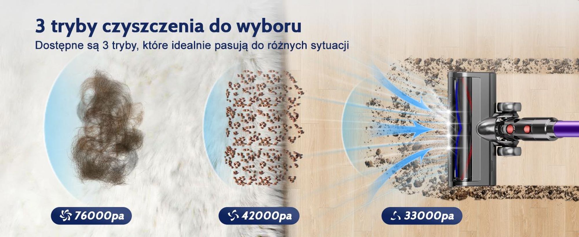Odkurzacz bezprzewodowy Aiibot 8w1 76000Pa 600W 70Min, inteligentny wyświetlacz, szczotka antysplątaniowa, 3 prędkości, 1.8L pojemnik na kurz
