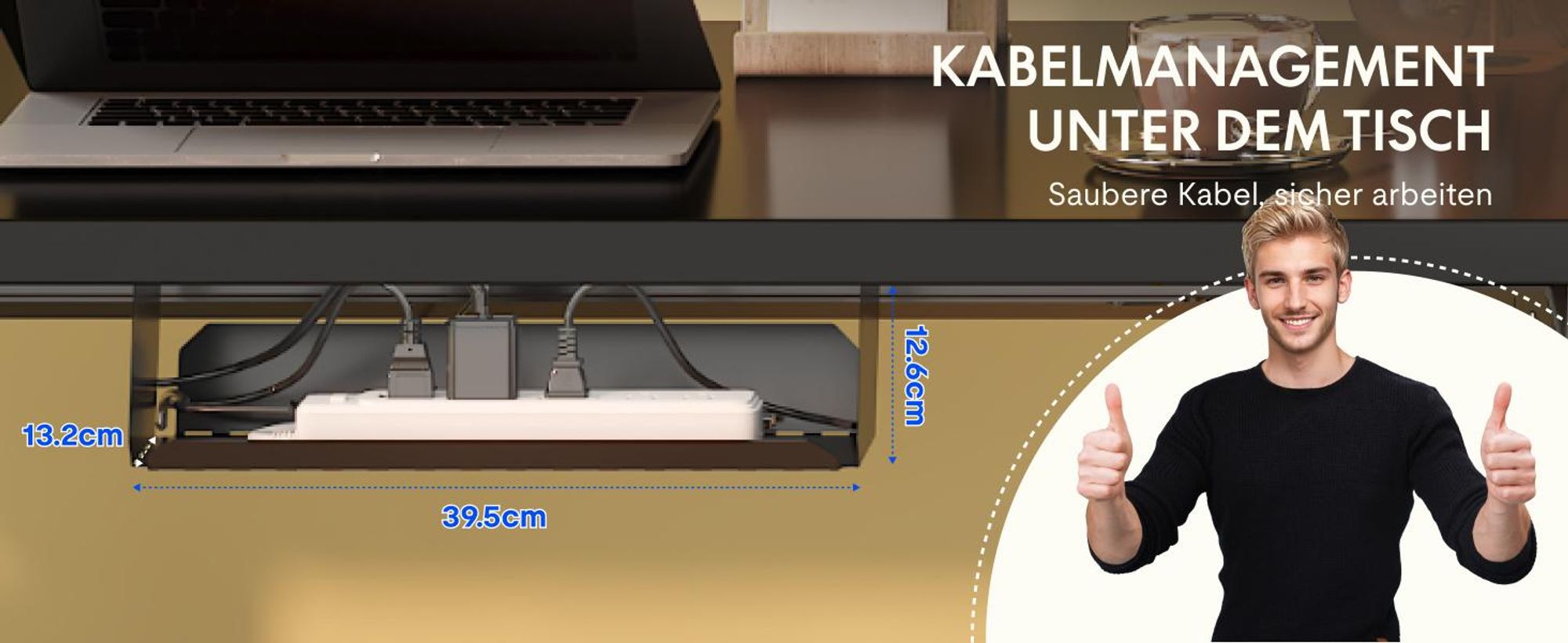 FLEXISPOT EN1 Höhenverstellbarer Schreibtisch 100x60cm elektrisch mit einteiliger Tischplatte, Kabelmanagement und Haken, 4 Memory-Funktion (Schwarz)