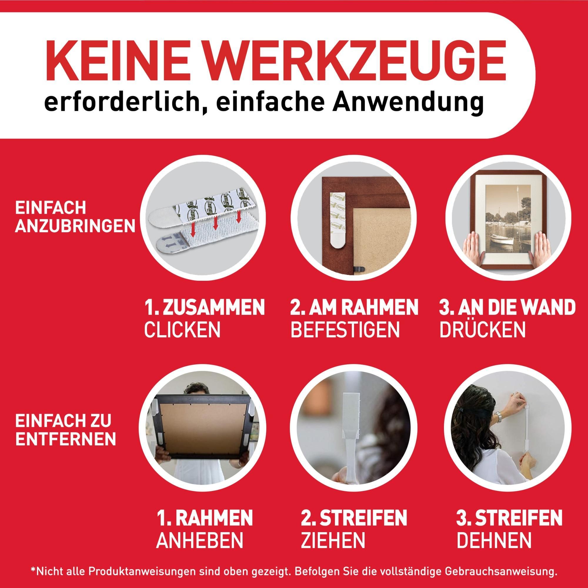 Command Bilder-Montage-Strips XL, weiß, 14 Paare, bis 7 kg