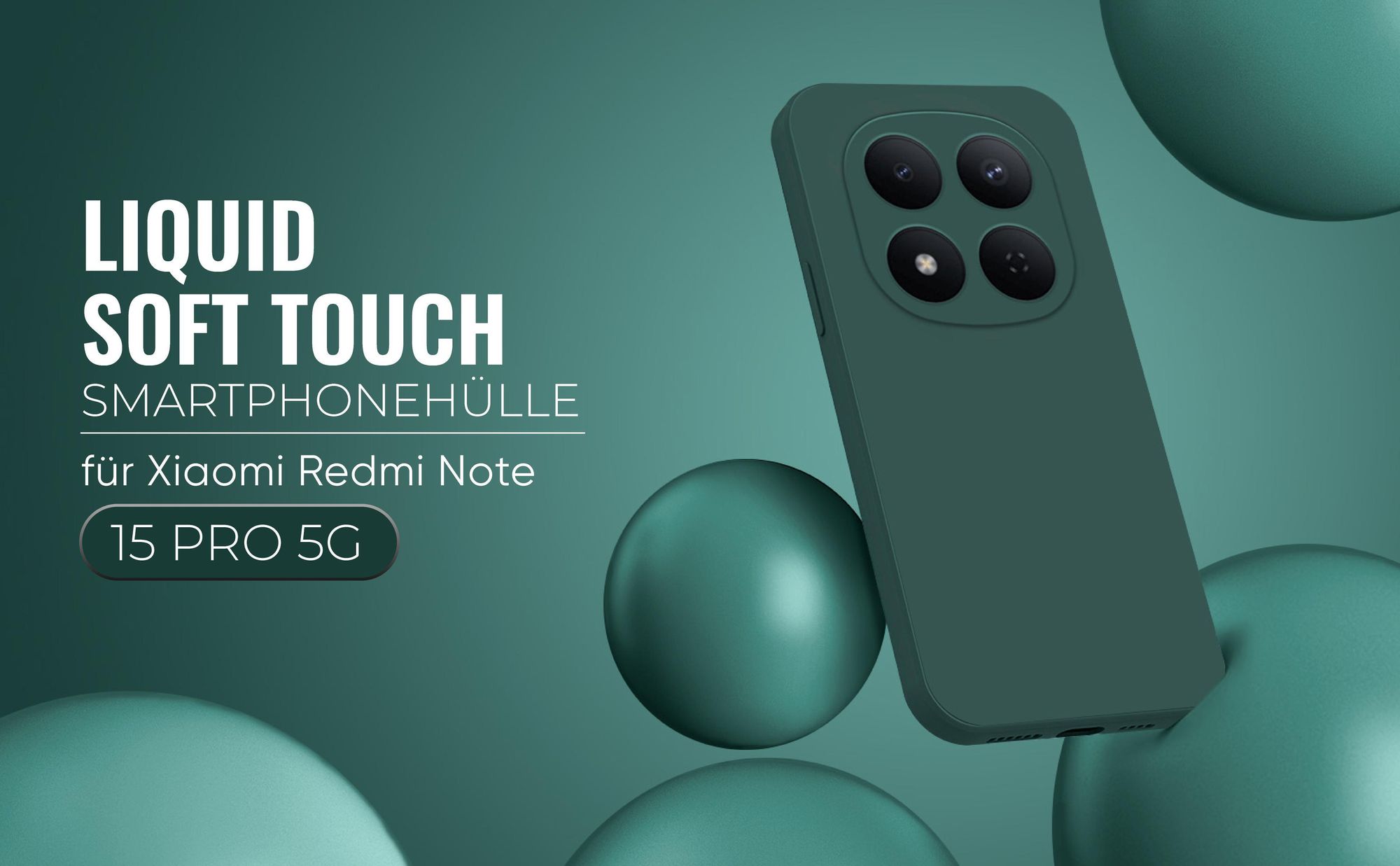 Liquid Soft Touch Smartphone Hülle in Grün für Xiaomi Redmi Note 15 Pro 5G