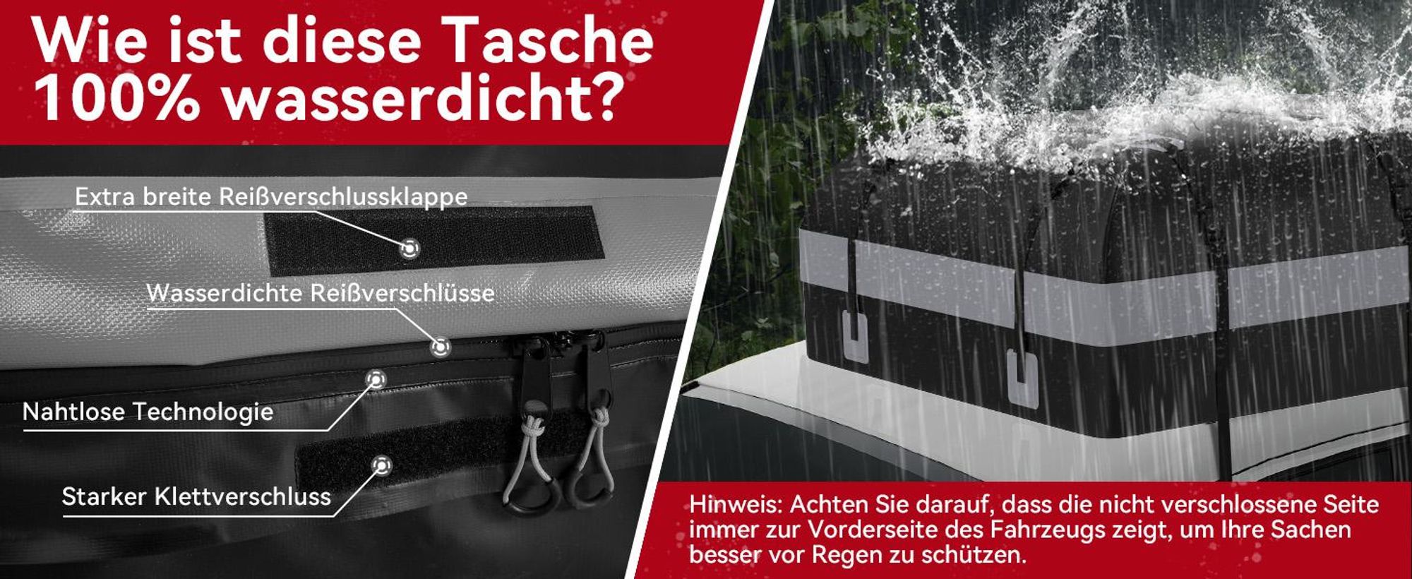 Puluomis 585L Dachbox Auto Dachkoffer Dachtasche , 500D wasserdichte Dachgepäckträger Gepäckbox für Alle Fahrzeuge Grau Schwarz