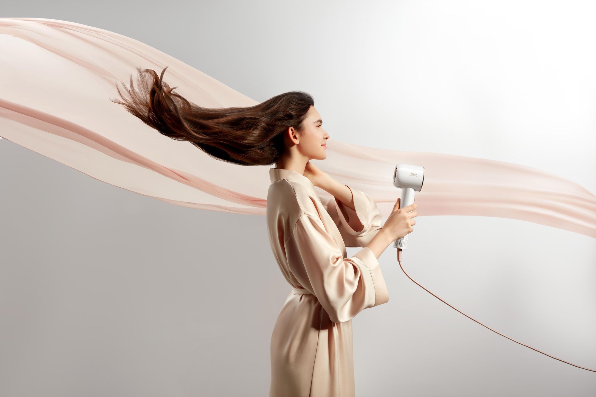 Dreame Hair Glory Combo Haartrockner,Trocknet schnell,110.000U/min Motor,Luftstrom 70m/s,300M Negative Ionen,leise und leicht,Temperaturregelung,Weiß