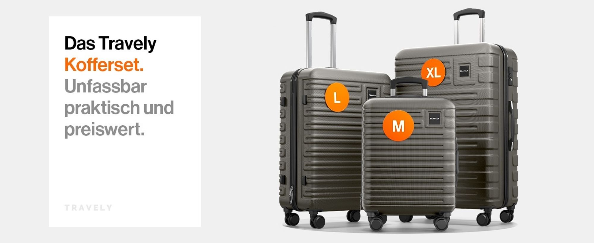 Travely Polycarbonat Koffer Groß 67cm L - 60L Innenvolumen - sehr robuster Hartschalen Koffer mit sanften Rollen & TSA Schloss, Reisekoffer, Koffer & Trolleys, Reisekoffer mit Rollen