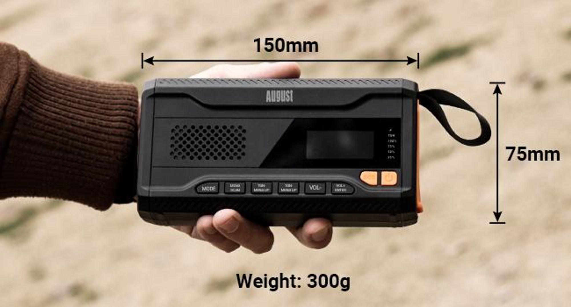 Ręczna korba DAB+ FM Radio Solar Akumulator słoneczny Powerbank Bluetooth - August MB290