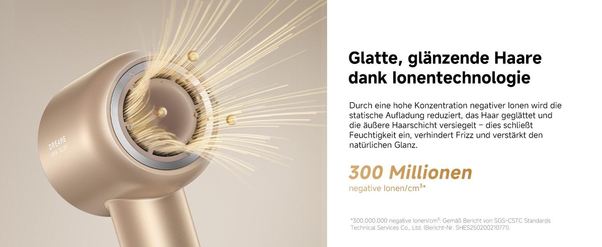 Dreame Glory Mix Haartrockner Mit Negativen Ionen,Aromatherapie-Haarpflege,3 austauschbare Multifunktionsdüsen,NTC 55℃ Temperaturregelung,110K RPM