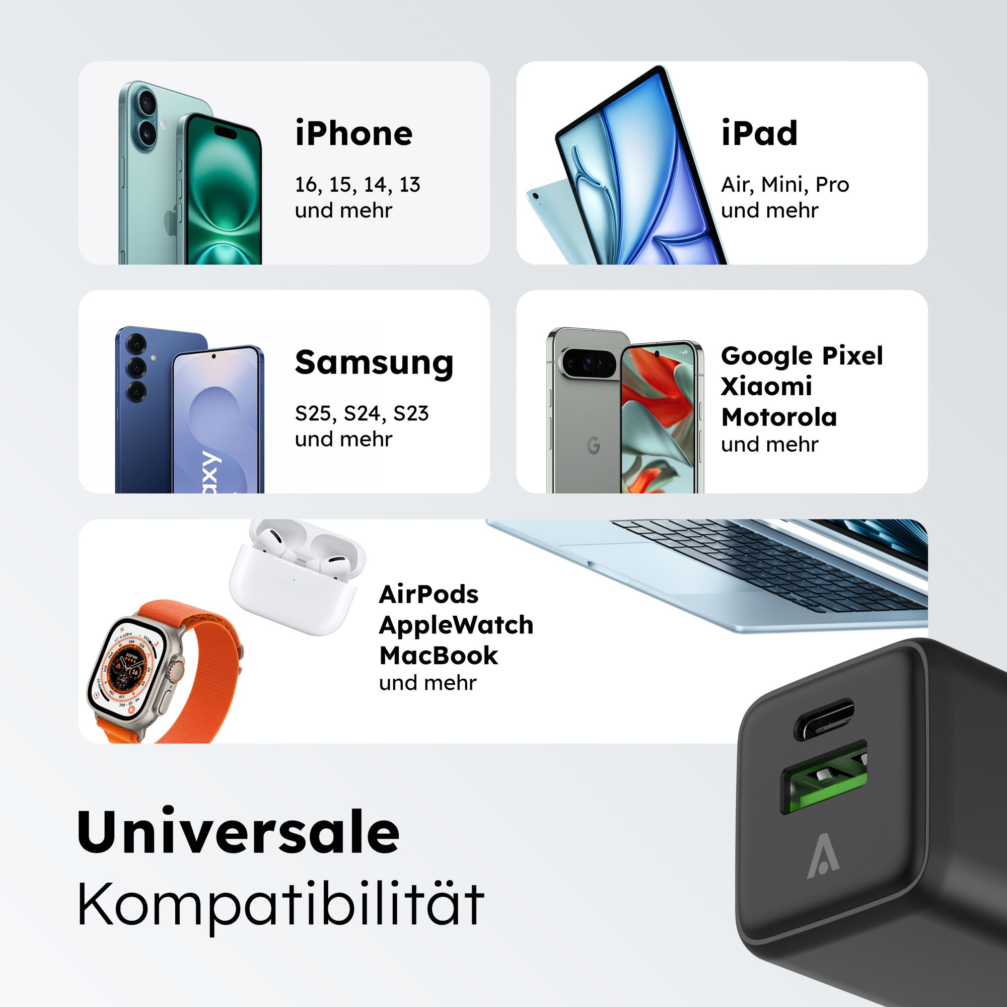 alkaya NEXUS-Laderät mit GaN-Technologie schwarz - Netzteil