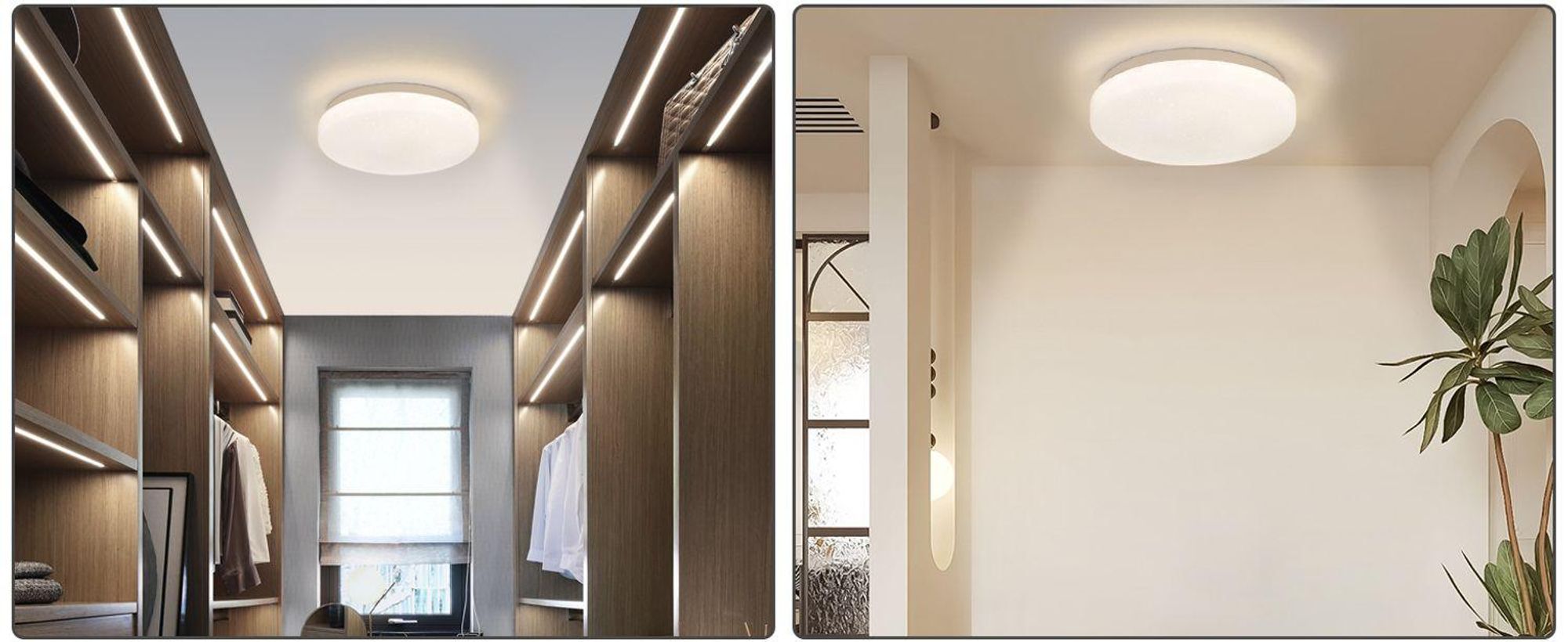 ZMH Plafonnier LED Ciel étoilé Petit plafonnier rond 15W 3000K 21cm Blanc chaud Moderne pour chambre à coucher Cage d'escalier Cuisine Salon Bureau Couloir