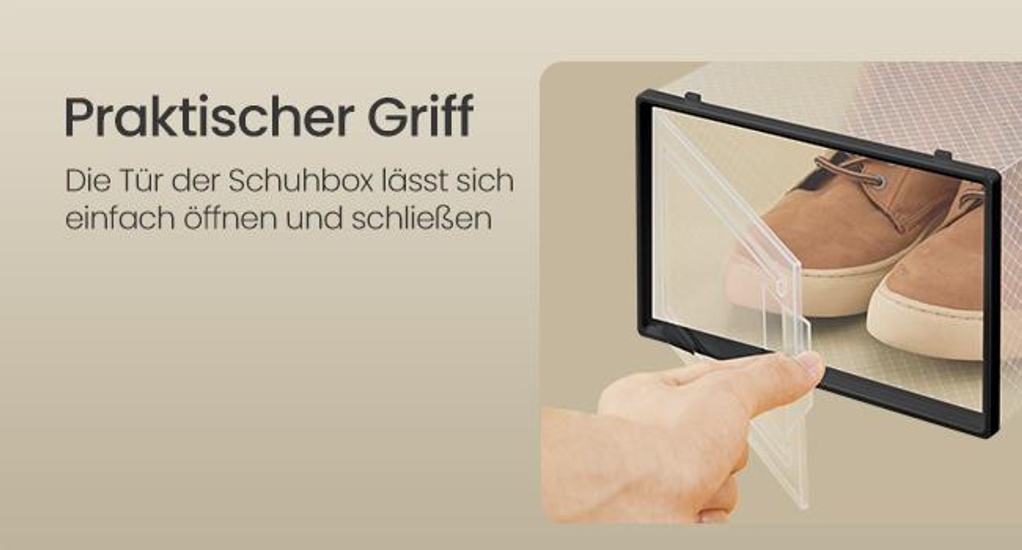 SONGMICS 18er Set Schuhboxen Aufbewahrungsboxen Größe 44 Schuh-Organizer schwarz