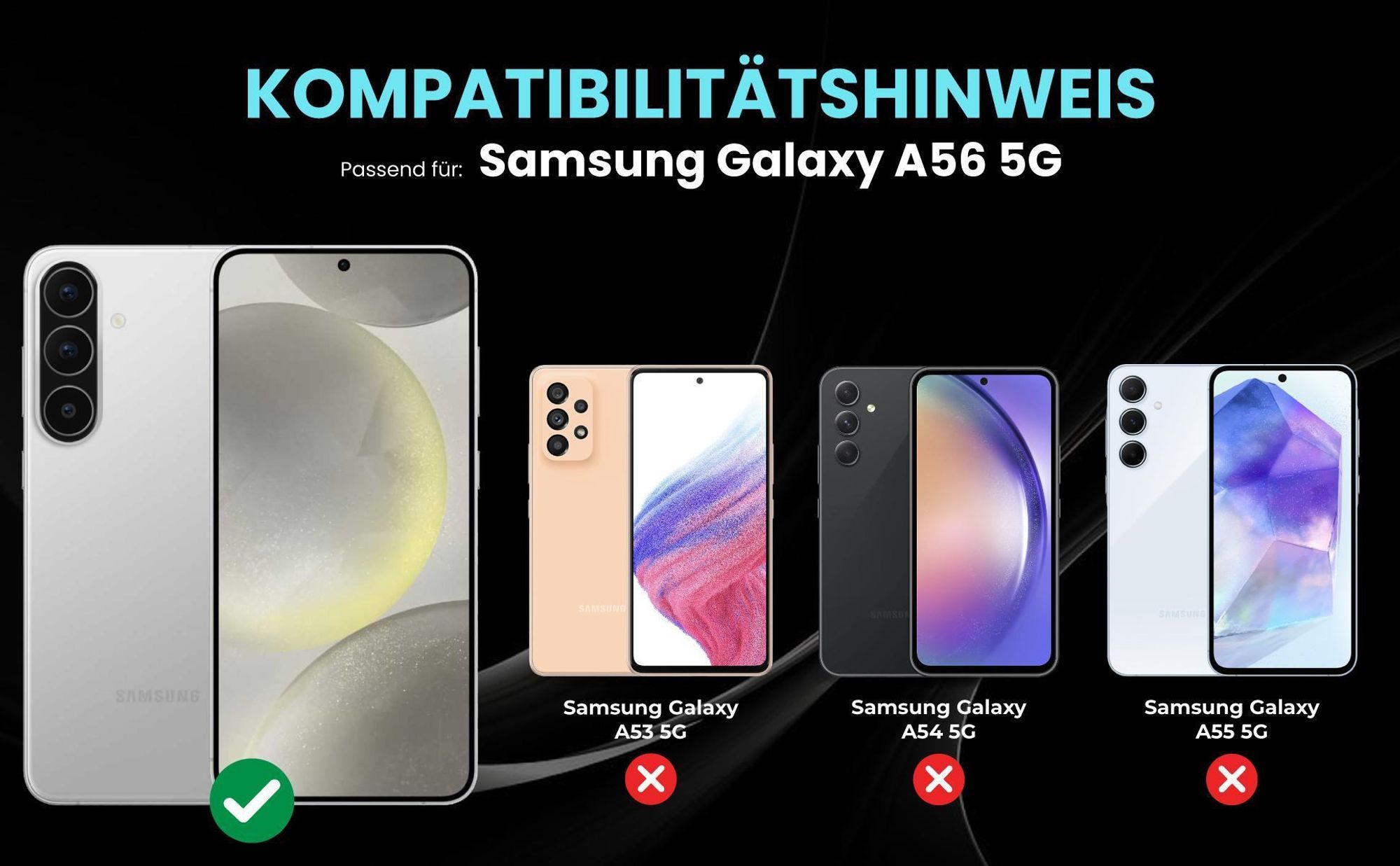 Kompatibilitätshinweise Hülle für Samsung Galaxy A56 5G