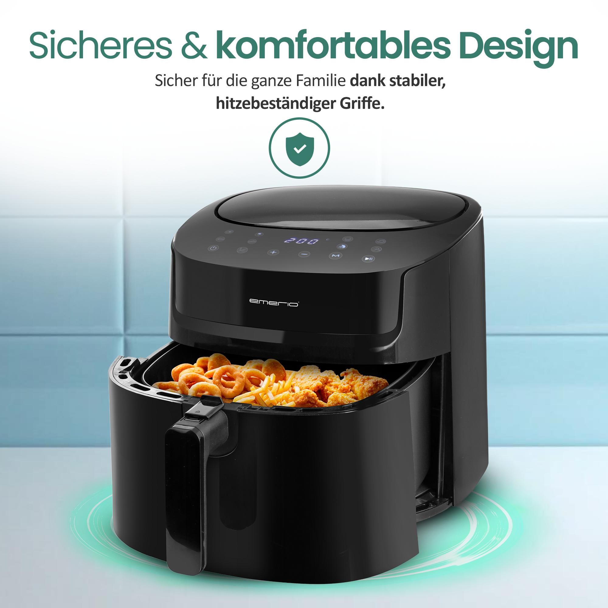 Emerio Airfryer XL AF-129622.1 - 1800W - 7,2 Litern - 40 °C bis 200 °C – 8 Kochprogramme