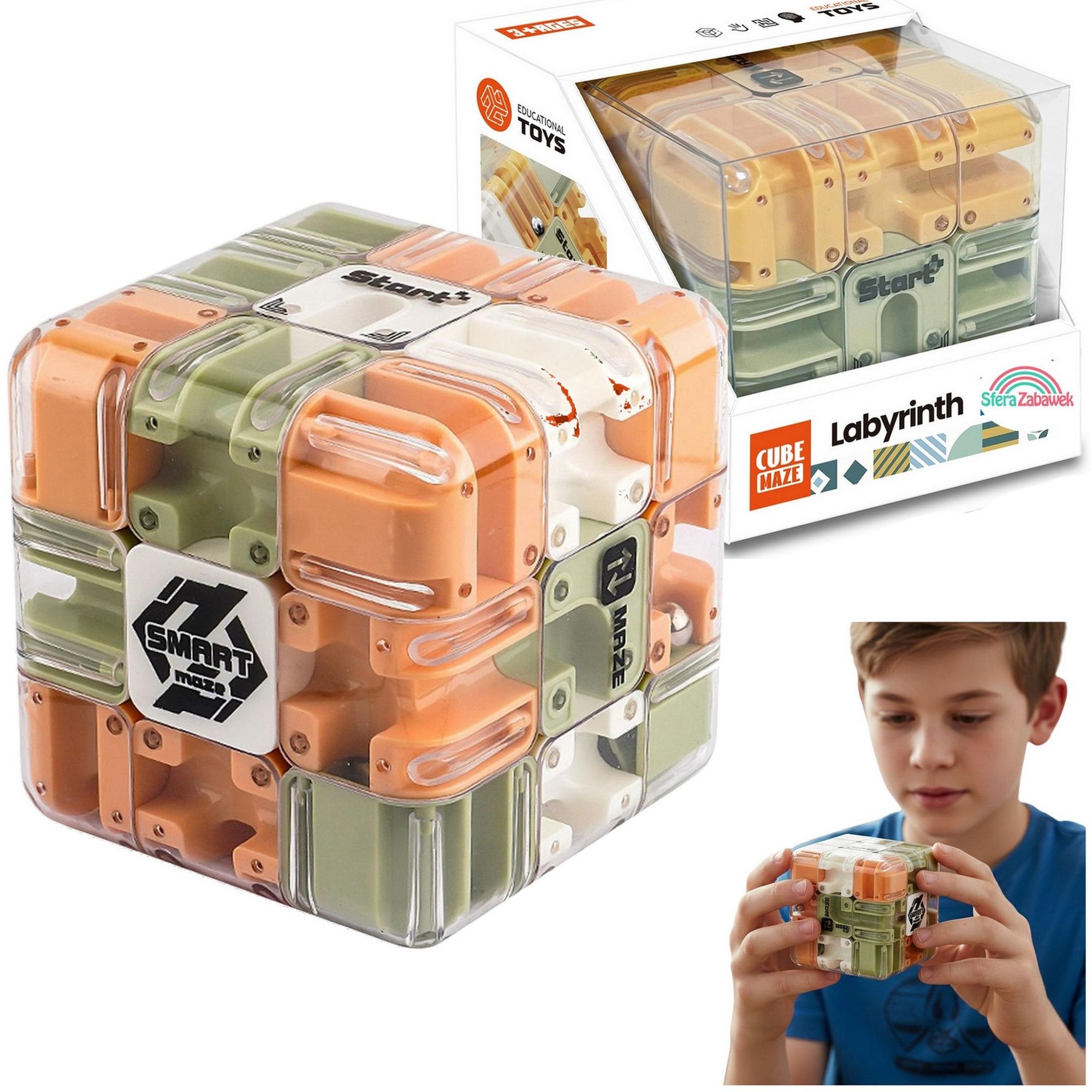 Kostka Logiczna 3D Cube Maze Labirynt Kulkowy Gra Zręcznościowa dla Dzieci