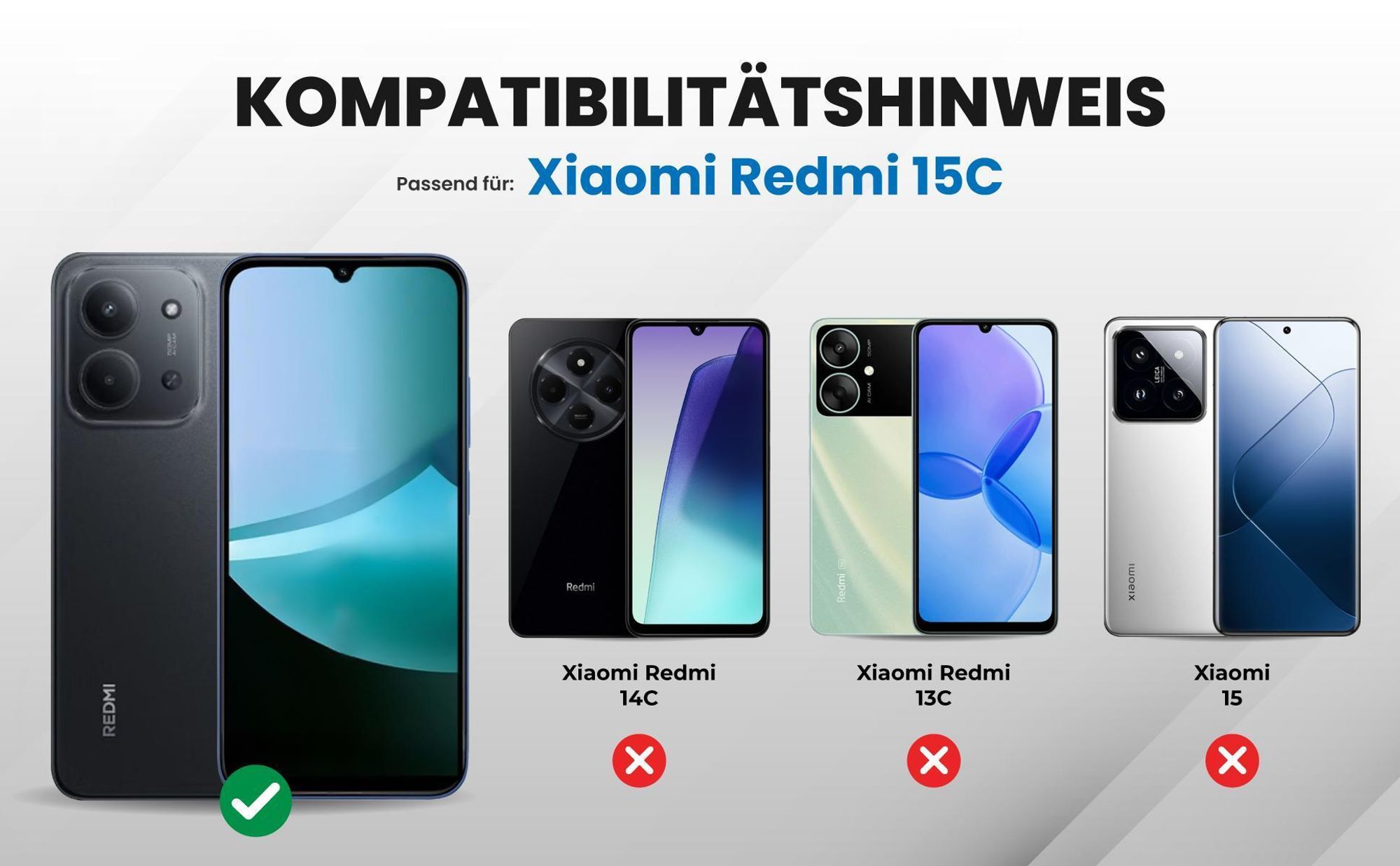 Kompatibilitätshinweise Hülle für Xiaomi Redmi 15C