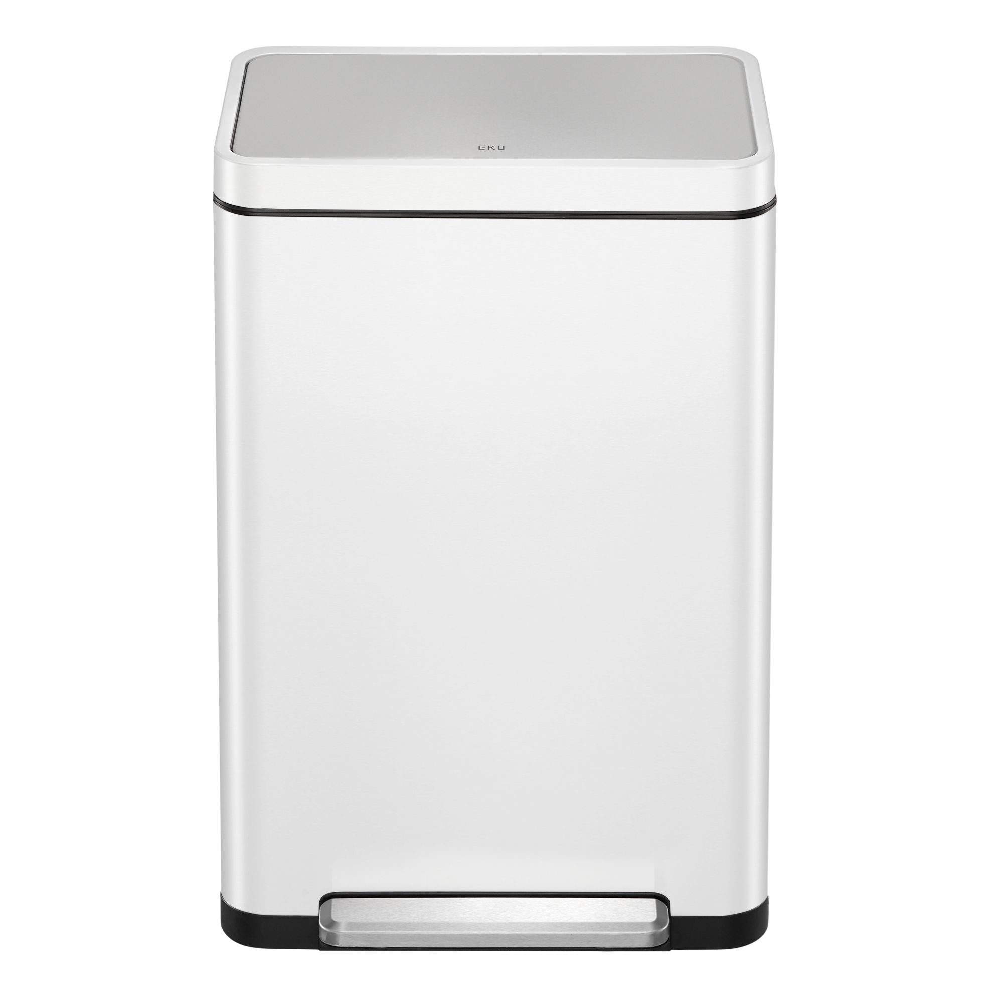 EKO - X-Cube Recycling Treteimer 20+20 Liter - Steel Stainless steel Polypropylene - Weiß, Matt Edelstahl