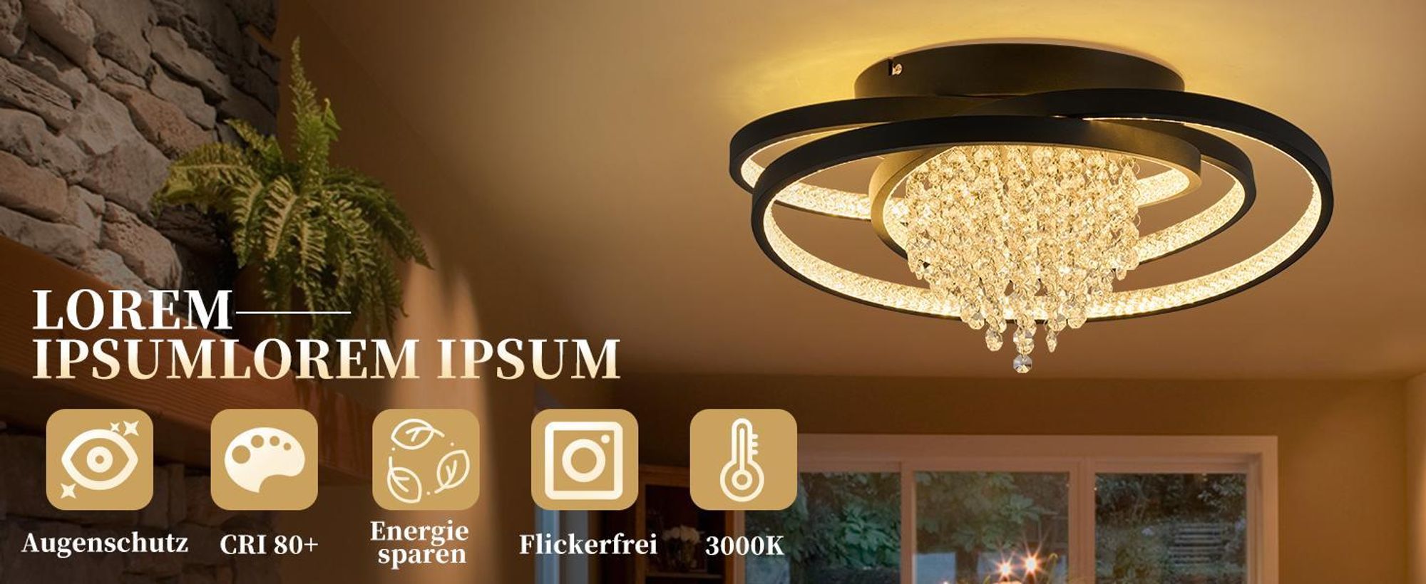 ZMH LED lampada da soffitto 40W plafoniera lampada soggiorno rotonda lampada camera da letto bianco caldo lampada corridoio in cristallo illuminazione