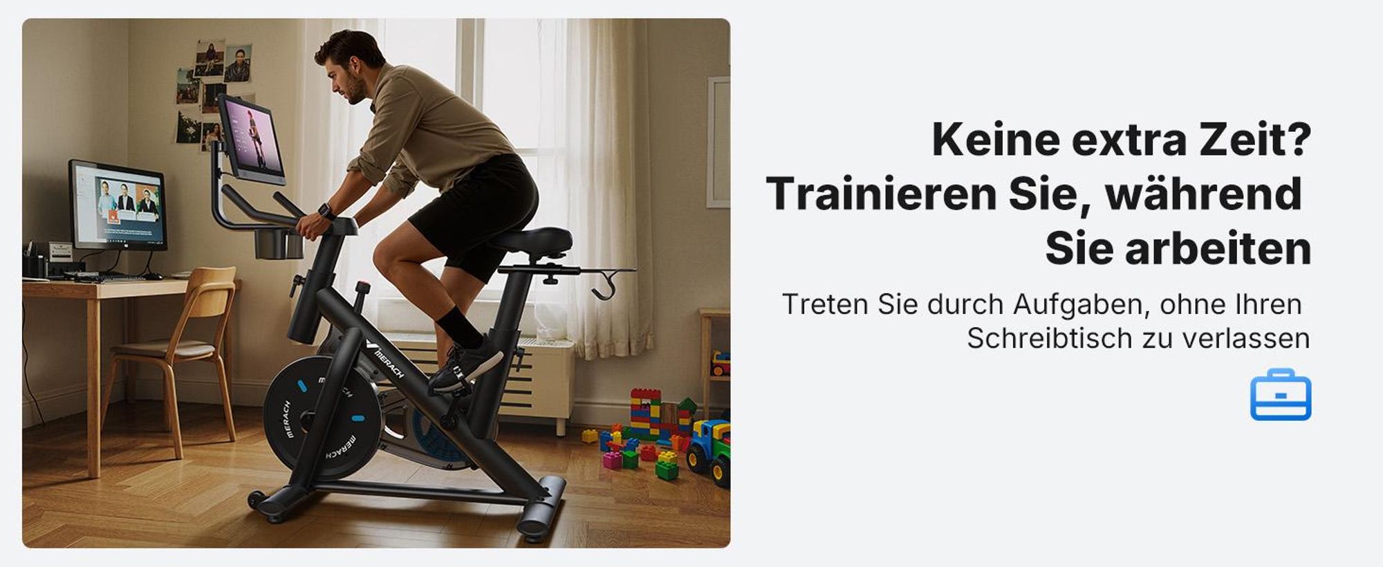 Heimtrainer Fahhrad für Zuhause, leises Fitnessbike mit HD-Screen, Magnetischer Widerstand, 8 Widerstandsstufen, bis 136 KG belastbar