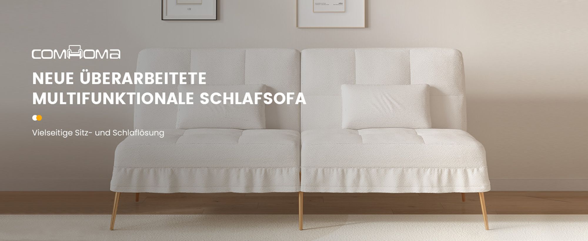 COMHOMA Schlafsofa mit Schlaffunktion, Sofa Klappsofa, Bettcouch, ecksofa, Couch Gästebett, 3-Sitzer Sofa, mit verstellbare Rückenlehne aus Teddystoff