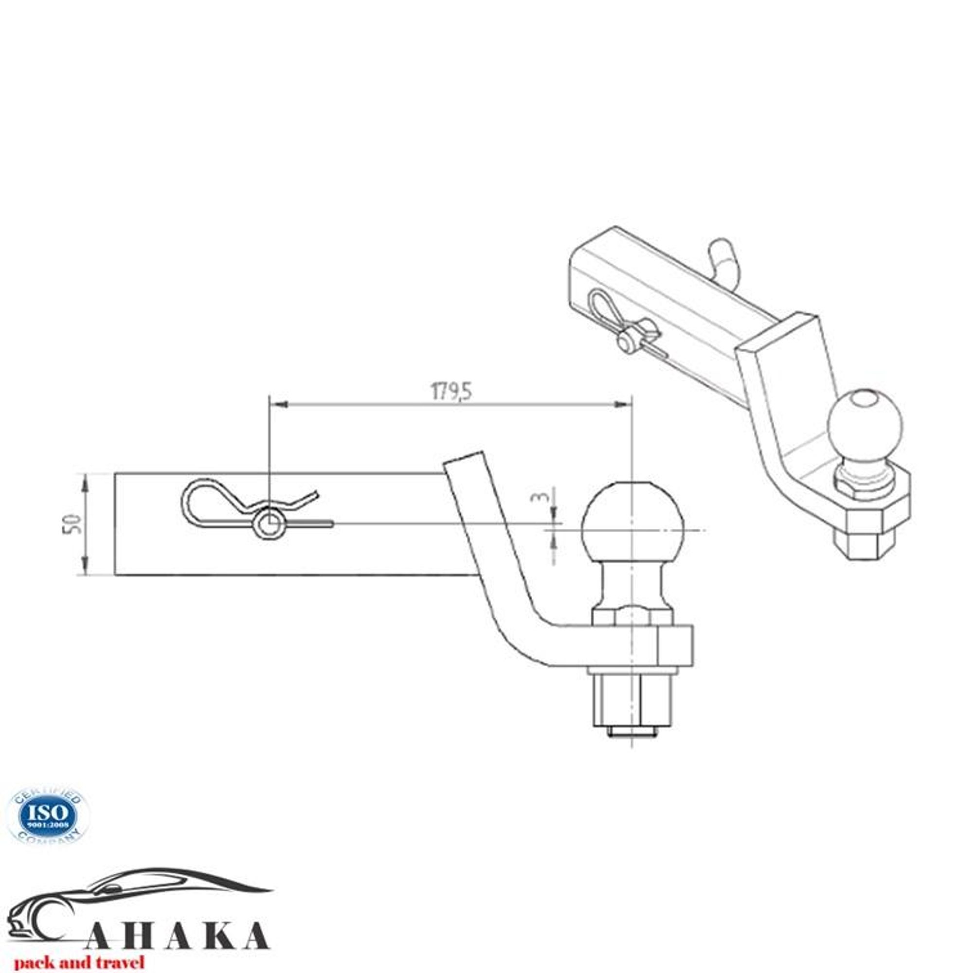Anhängerkupplung AHK USA-Fahrzeuge Adapter ISO 50 Anhängevorrichtung | - 3 mm