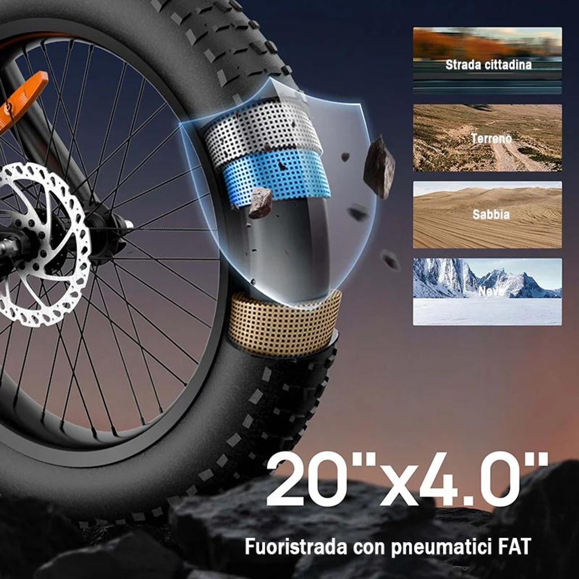 URLIFE T2 E-Bike - Motore 250W Batteria 48V 15.6Ah Freni a disco Trittunterstützung - Nero
